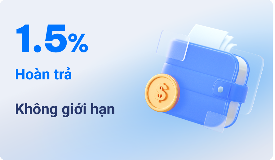 1.5% Hoàn trả Không giới hạn